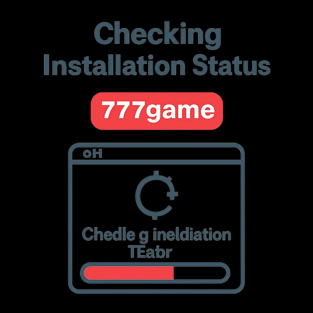 An educational diagram illustrating the steps to check the installation status of 777game.