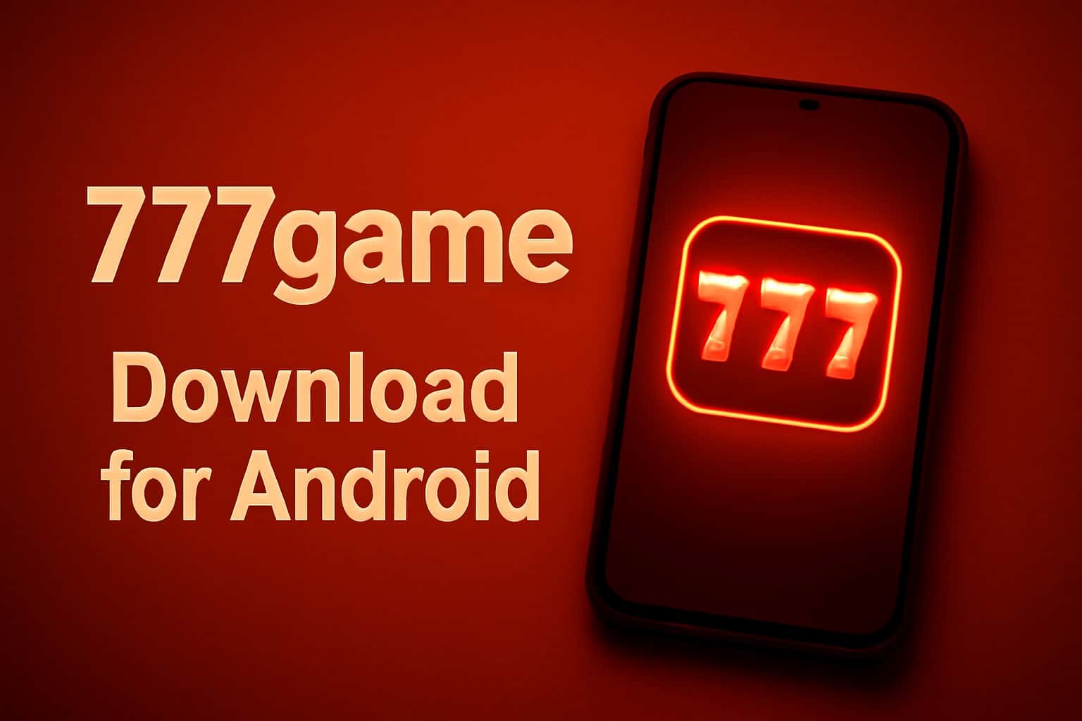 An informational scene depicting the download process for the 777game Android app.