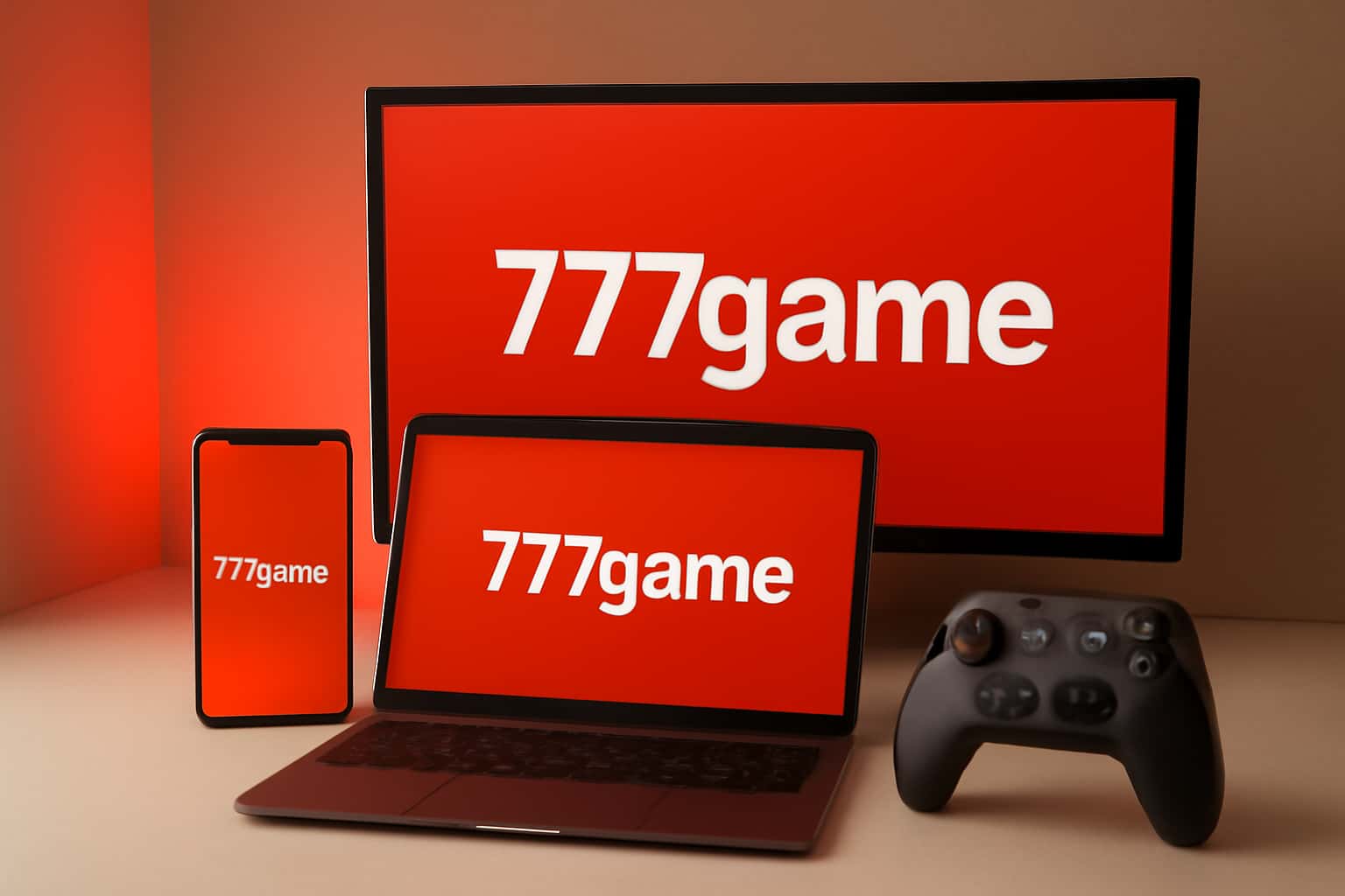 An informative scene showcasing device compatibility guidelines for the 777game app.