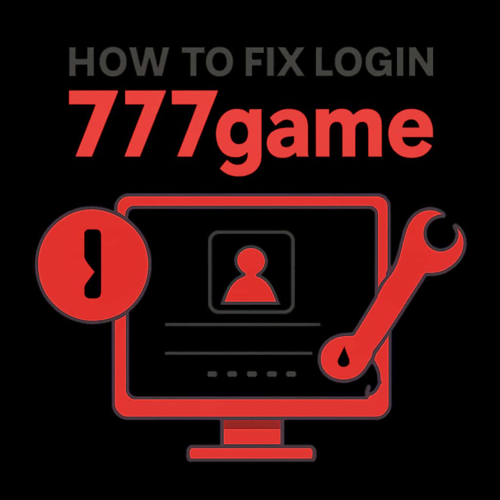 An educational diagram on fixing login problems in the 777game app.