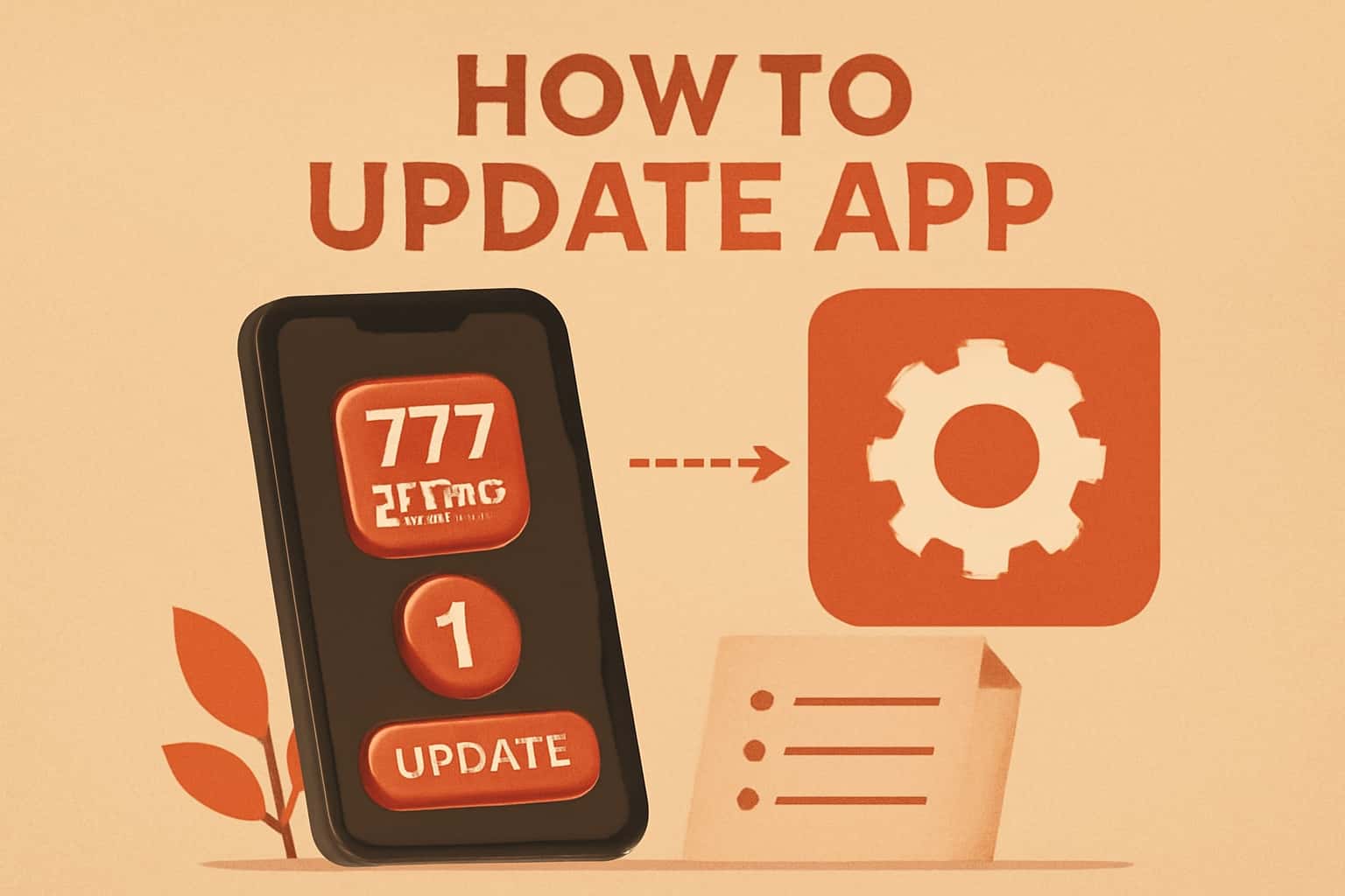 Informative scene for updating the 777game app.