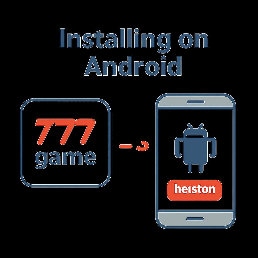Illustration explaining the installation process of 777game on Android