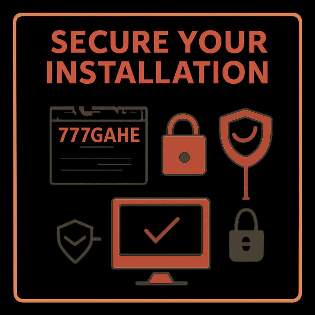 Diagram illustrating the steps to secure your 777game installation.