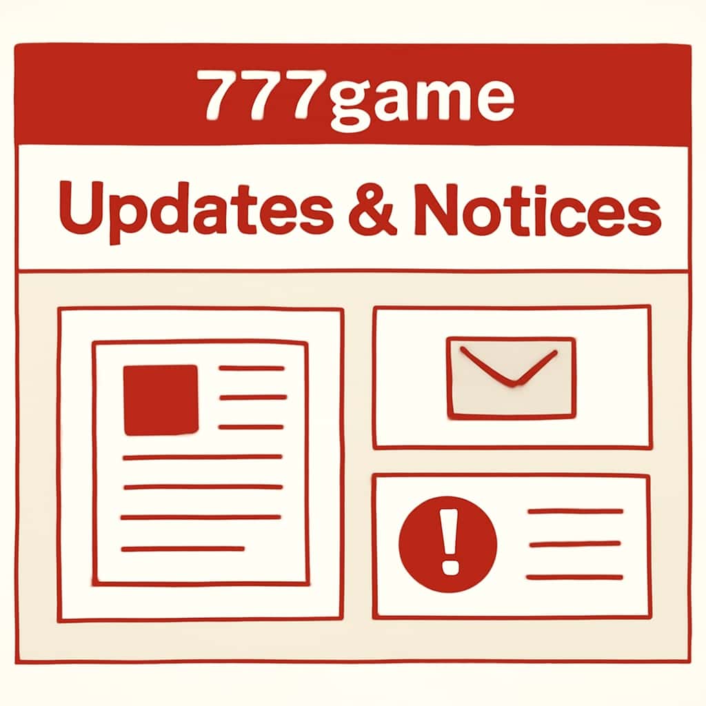 An instructional diagram related to 777game Updates & Notices.