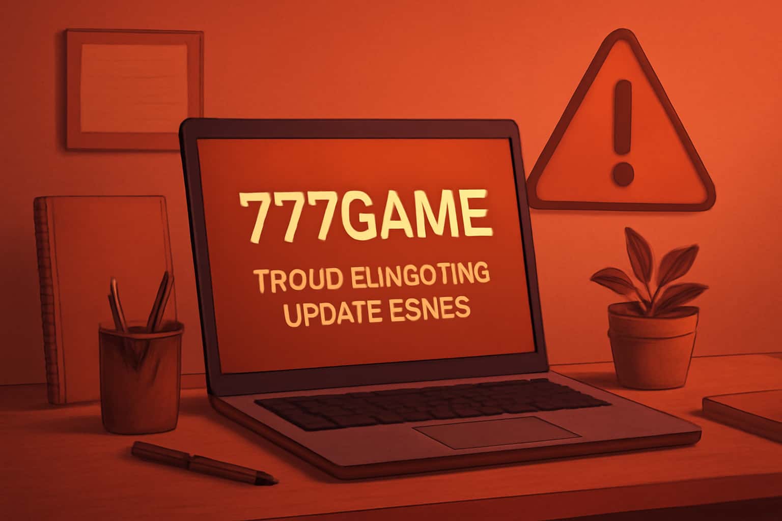 Informational image regarding troubleshooting 777game update issues.